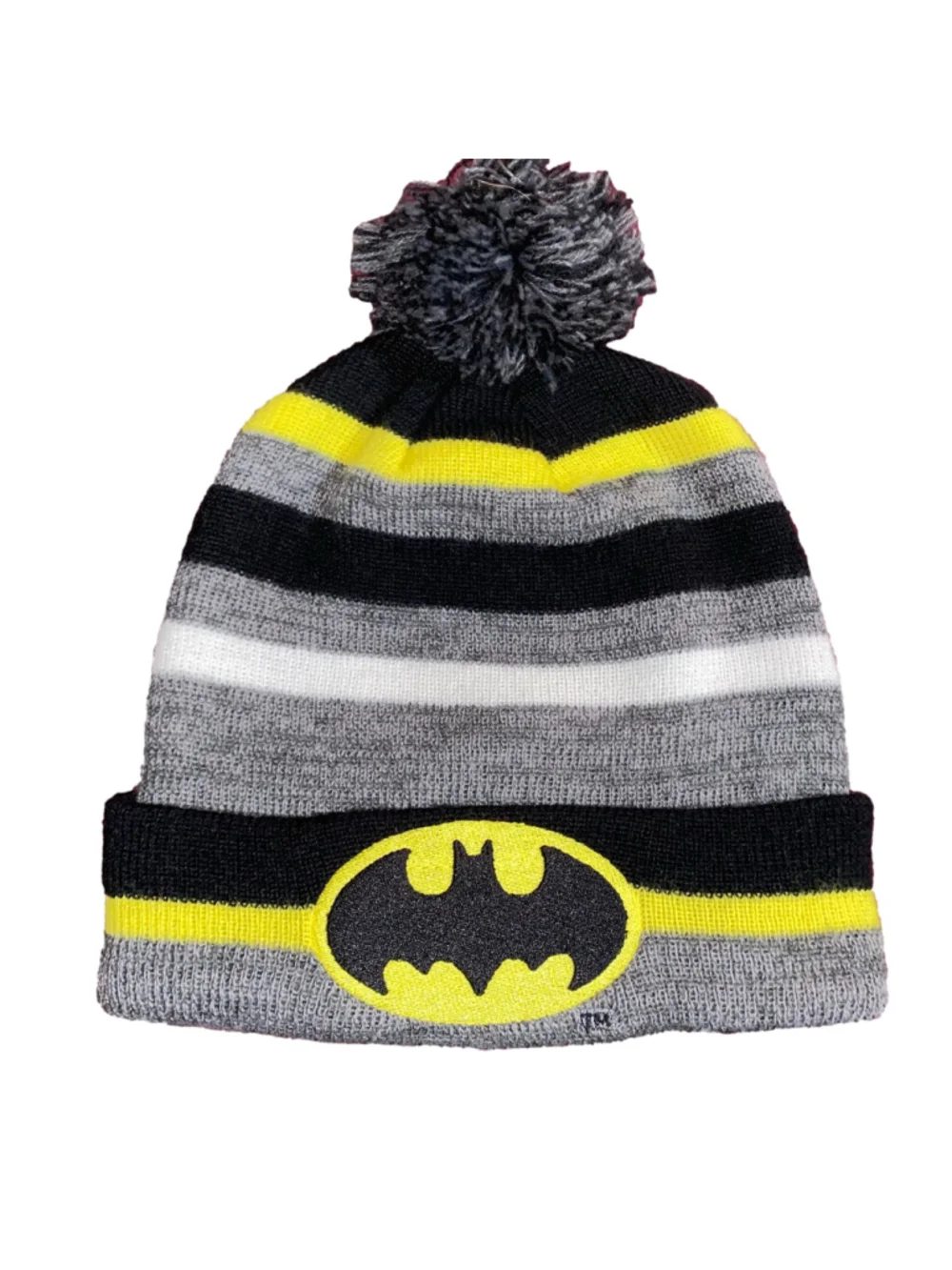 DC Comics Batman Beanie Hat One Size Black Grey Yellow